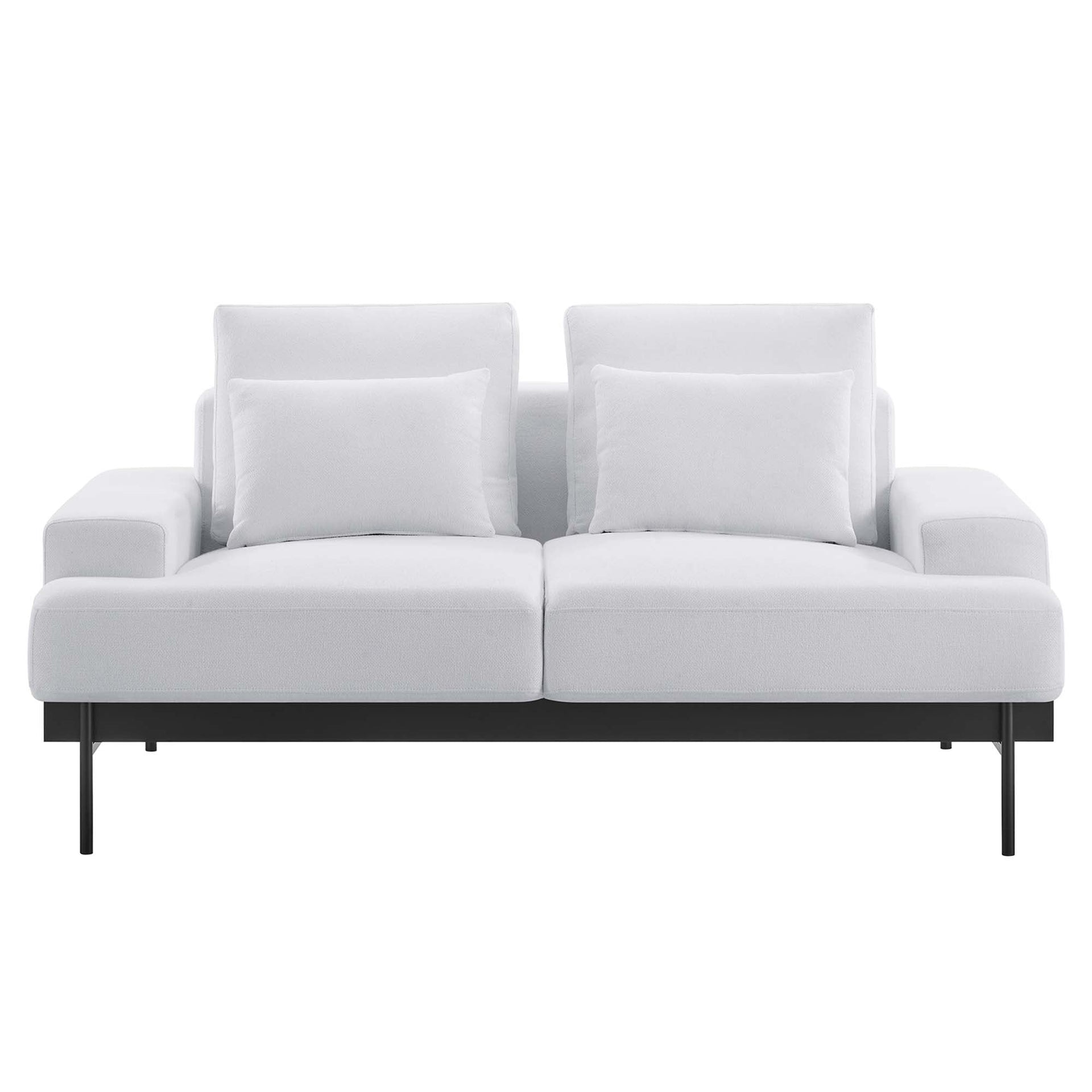 Prism Fabric Upholstered Loveseat – White