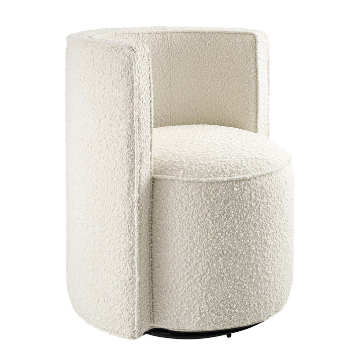 Lumina Boucle Swivel Accent Chair-Ivory Denmark Home