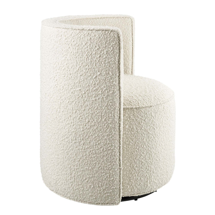 Lumina Boucle Swivel Accent Chair-Ivory Denmark Home