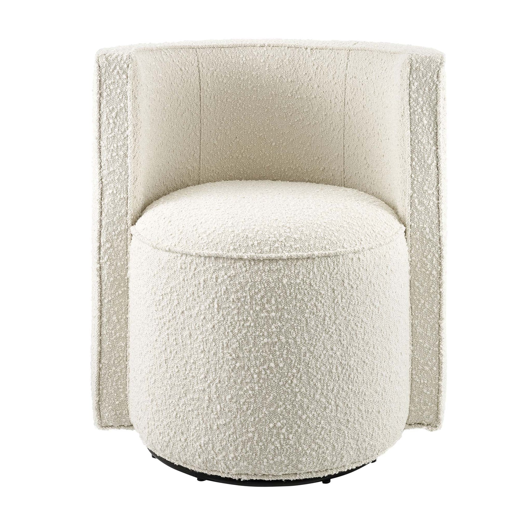 Lumina Boucle Swivel Accent Chair-Ivory Denmark Home