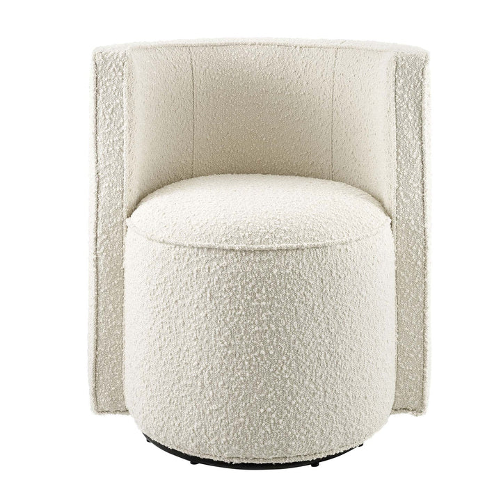 Lumina Boucle Swivel Accent Chair-Ivory Denmark Home
