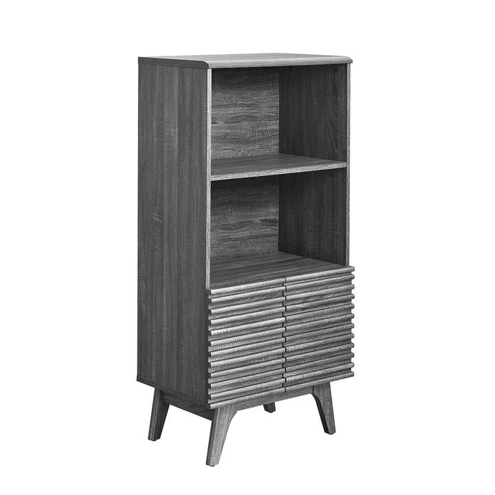 Orvena Bookcase with Cabinet Storage - Charcoal Denmark Home