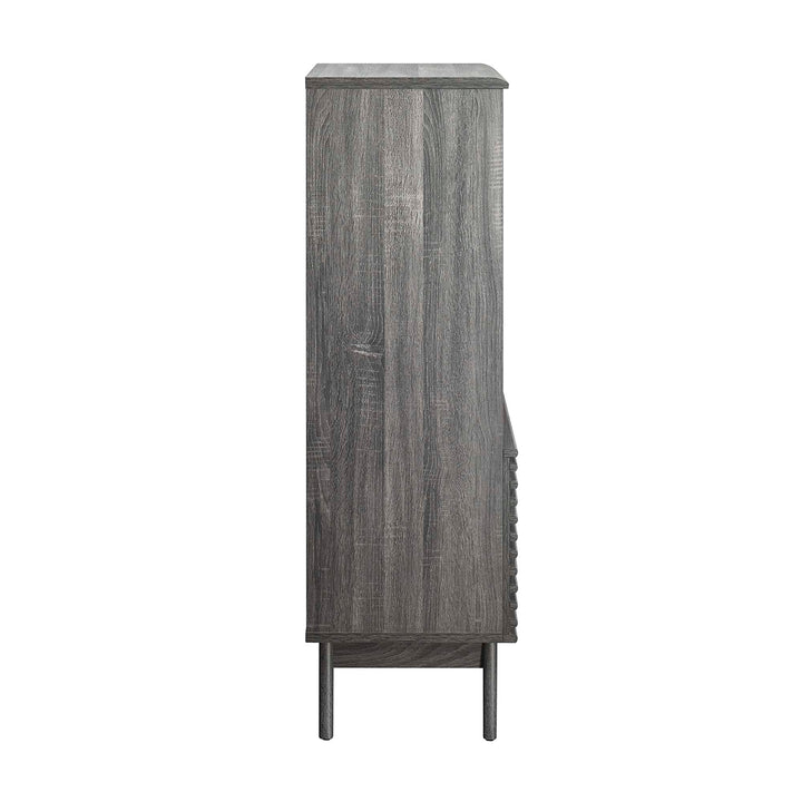 Orvena Bookcase with Cabinet Storage - Charcoal Denmark Home