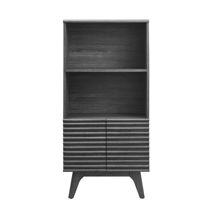 Orvena Bookcase with Cabinet Storage - Charcoal Denmark Home