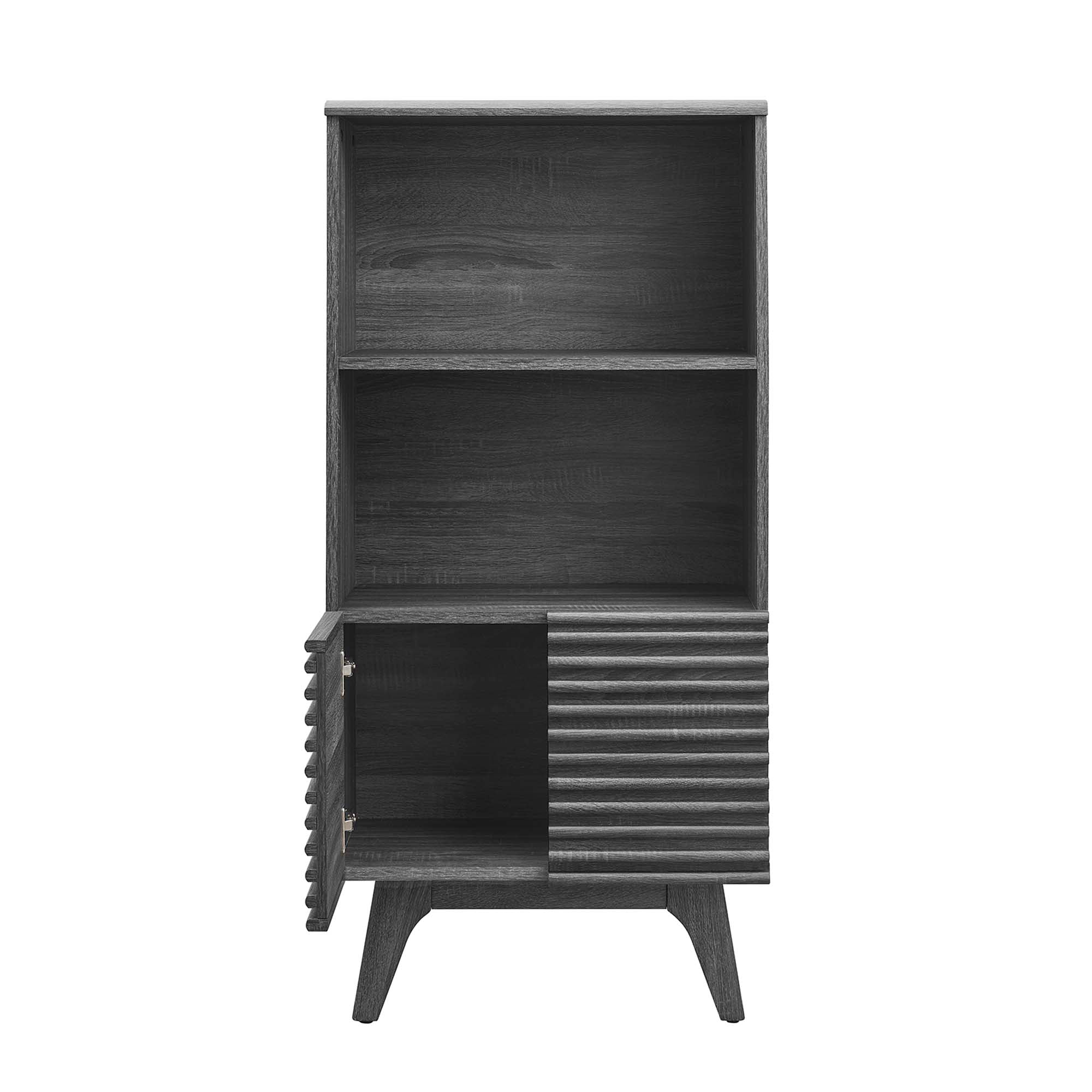 Orvena Bookcase with Cabinet Storage - Charcoal Denmark Home