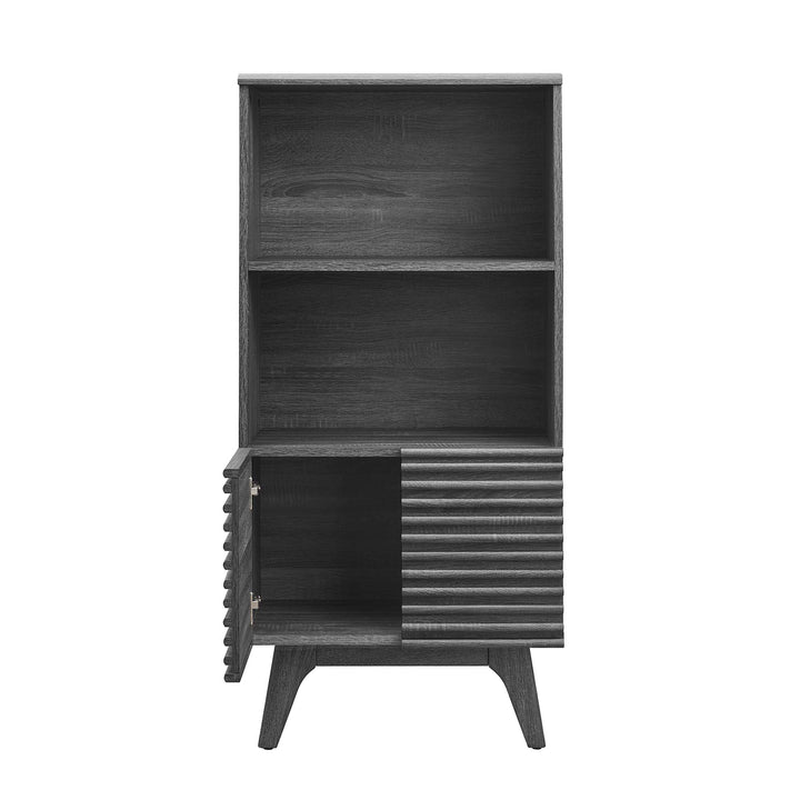 Orvena Bookcase with Cabinet Storage - Charcoal Denmark Home