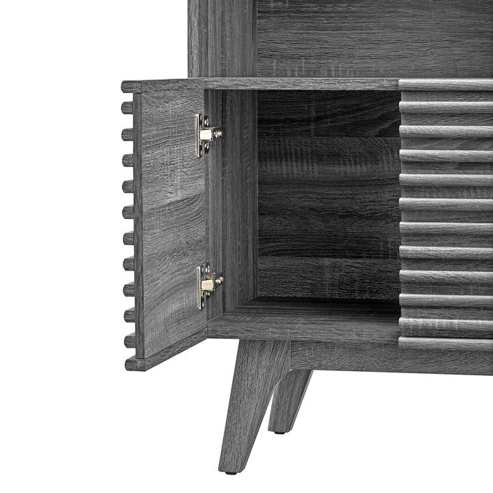 Orvena Bookcase with Cabinet Storage - Charcoal Denmark Home