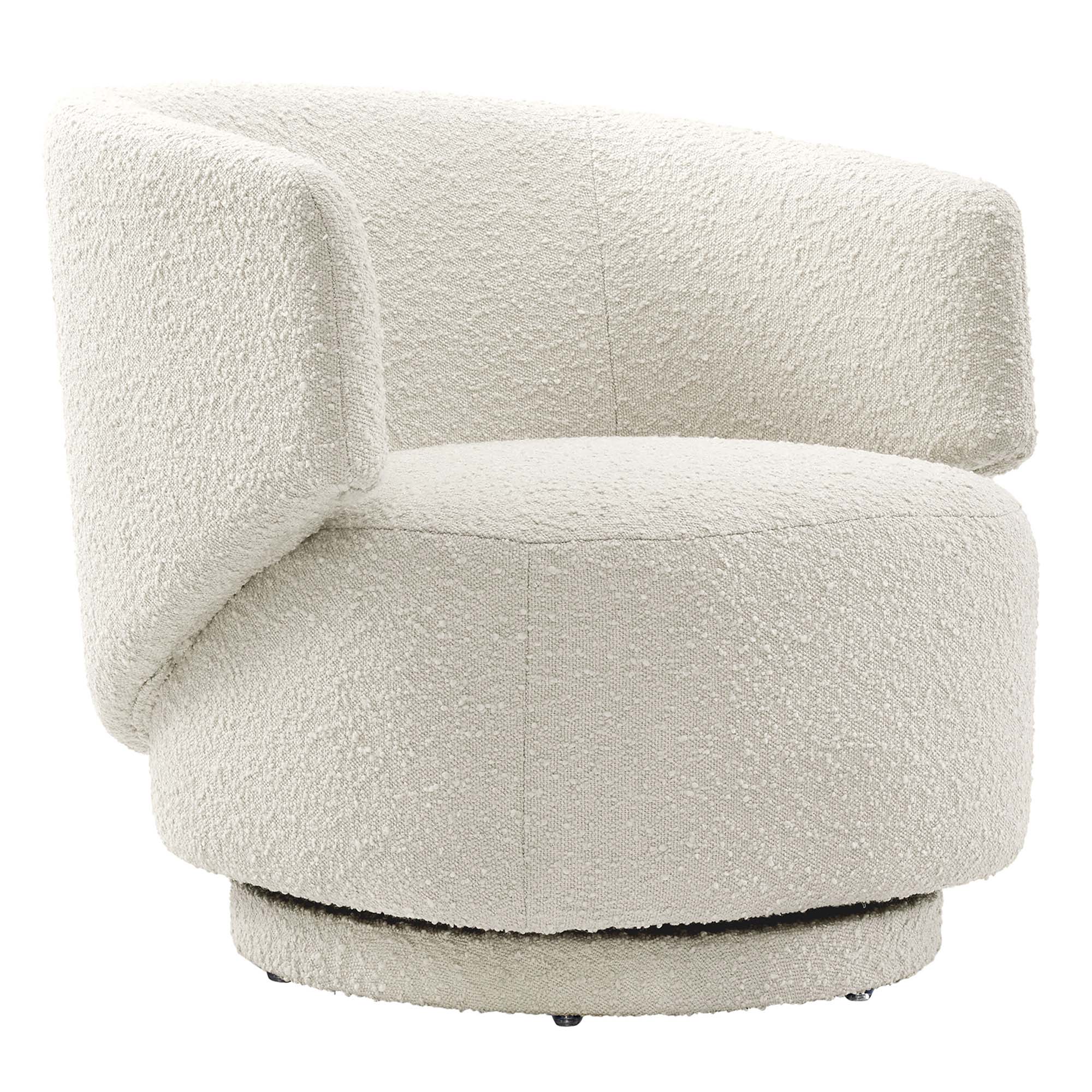 Lunara Swivel Accent Chair – Ivory Denmark Home