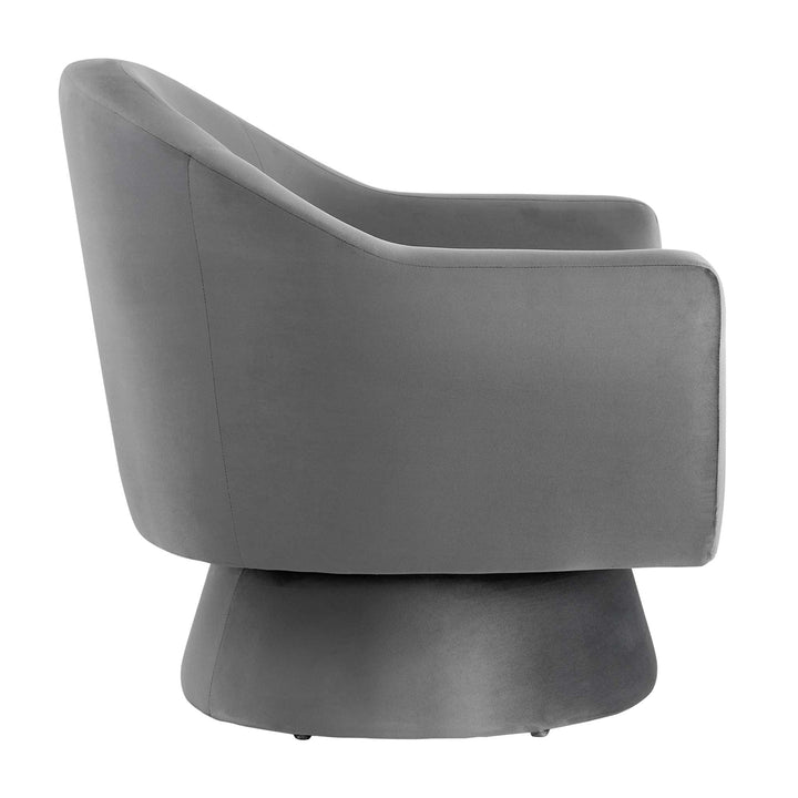 Seveno Performance Velvet Swivel Accent Chair – Grey Denmark Home