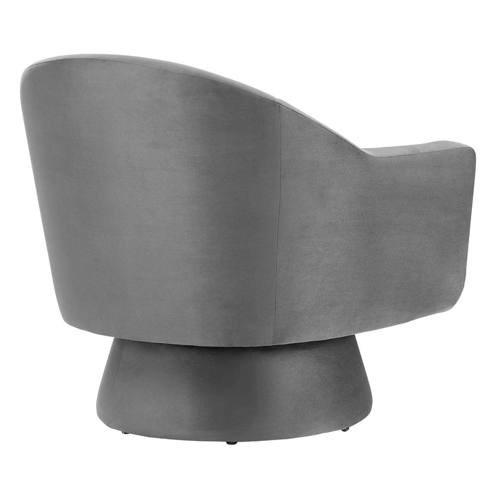Seveno Performance Velvet Swivel Accent Chair – Grey Denmark Home