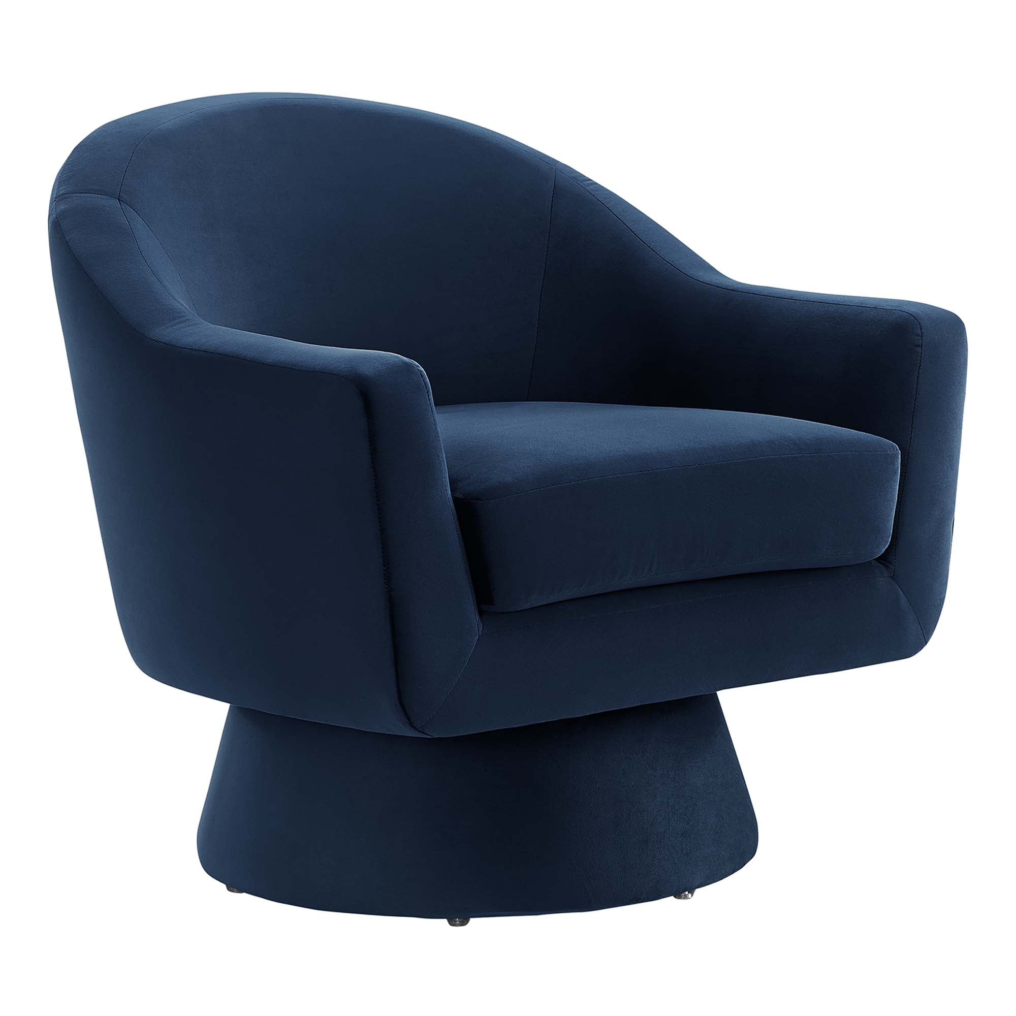 Seveno Performance Velvet Swivel Accent Chair – Midnight Blue Denmark Home