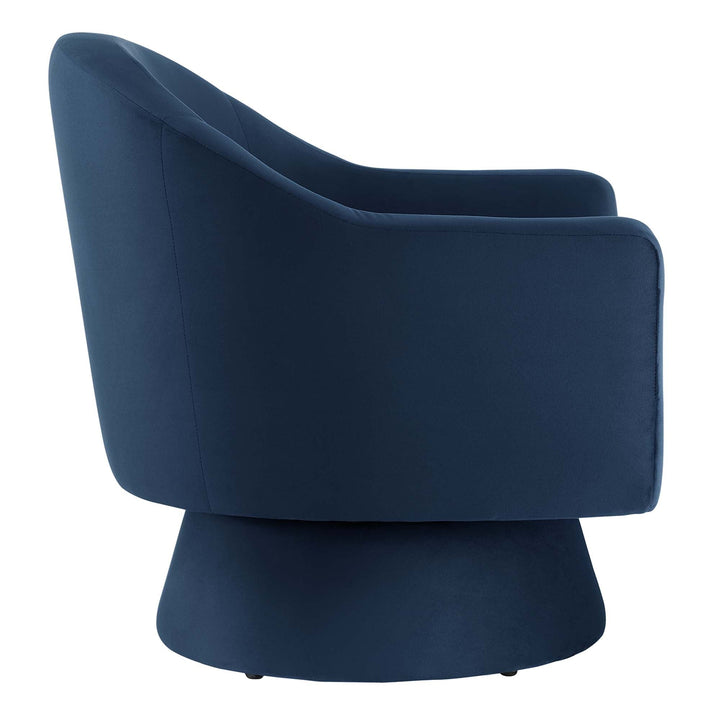 Seveno Performance Velvet Swivel Accent Chair – Midnight Blue Denmark Home