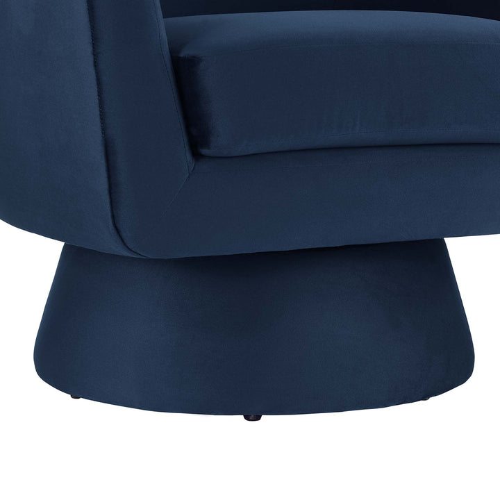 Seveno Performance Velvet Swivel Accent Chair – Midnight Blue Denmark Home