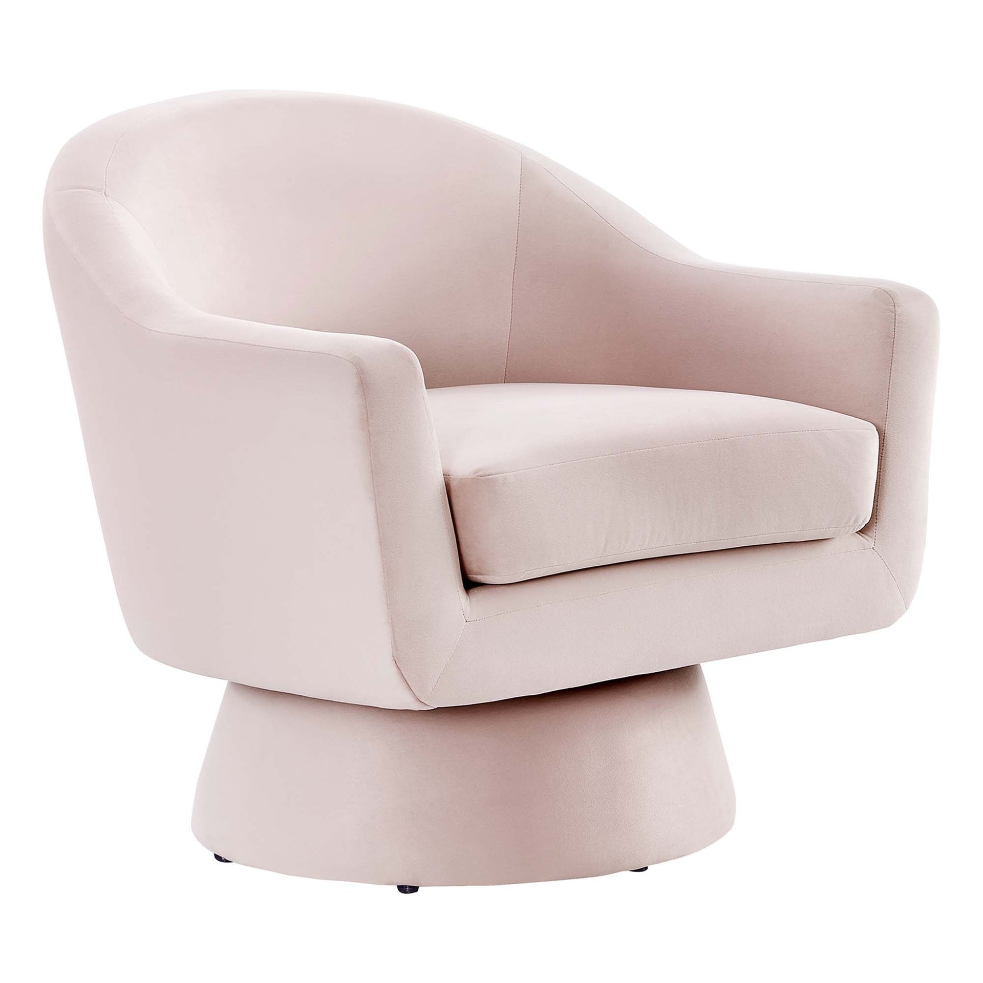 Seveno Performance Velvet Swivel Accent Chair – Pink Denmark Home