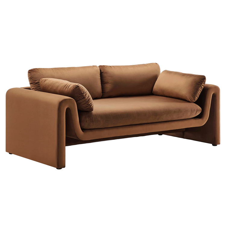 Kaelum Sofa – Performance Velvet Curved Design Denmark Home