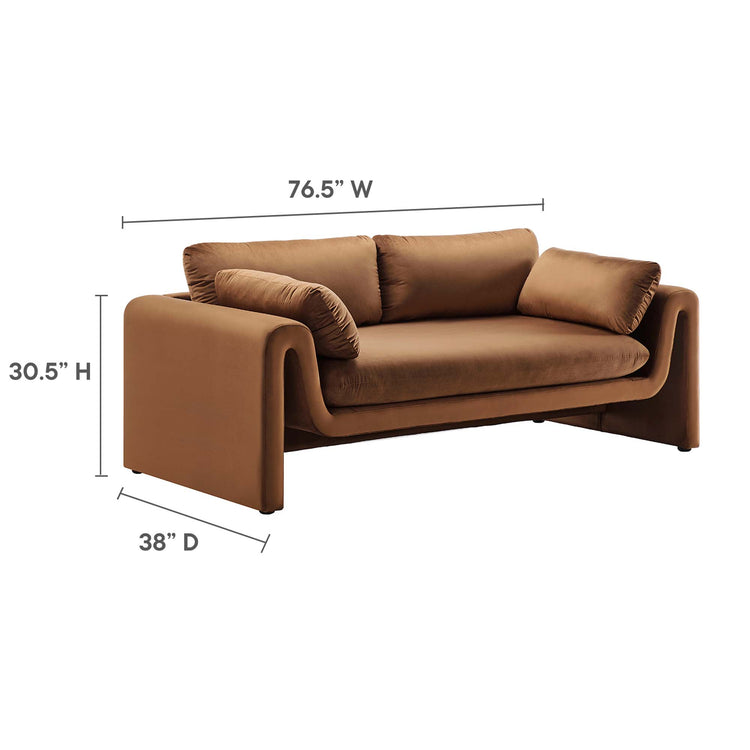 Kaelum Sofa – Performance Velvet Curved Design Denmark Home