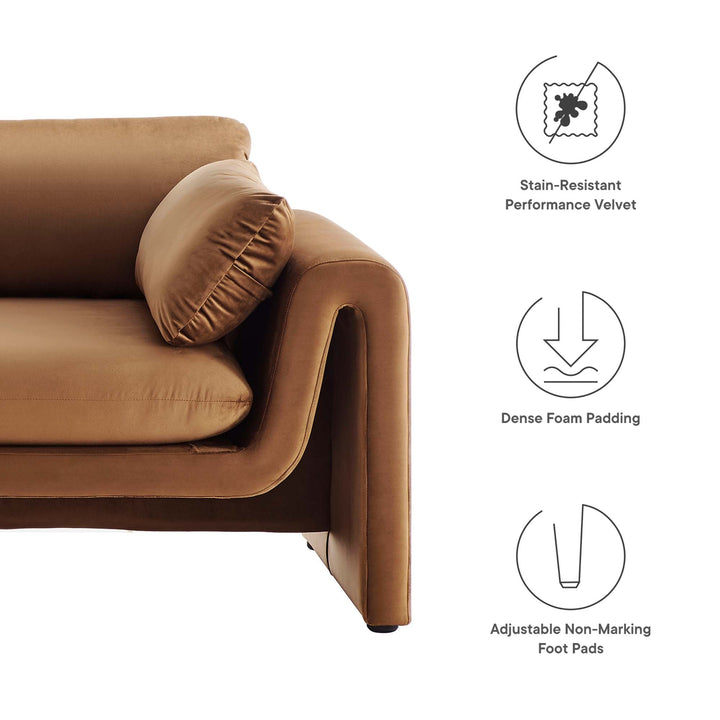 Kaelum Sofa – Performance Velvet Curved Design Denmark Home