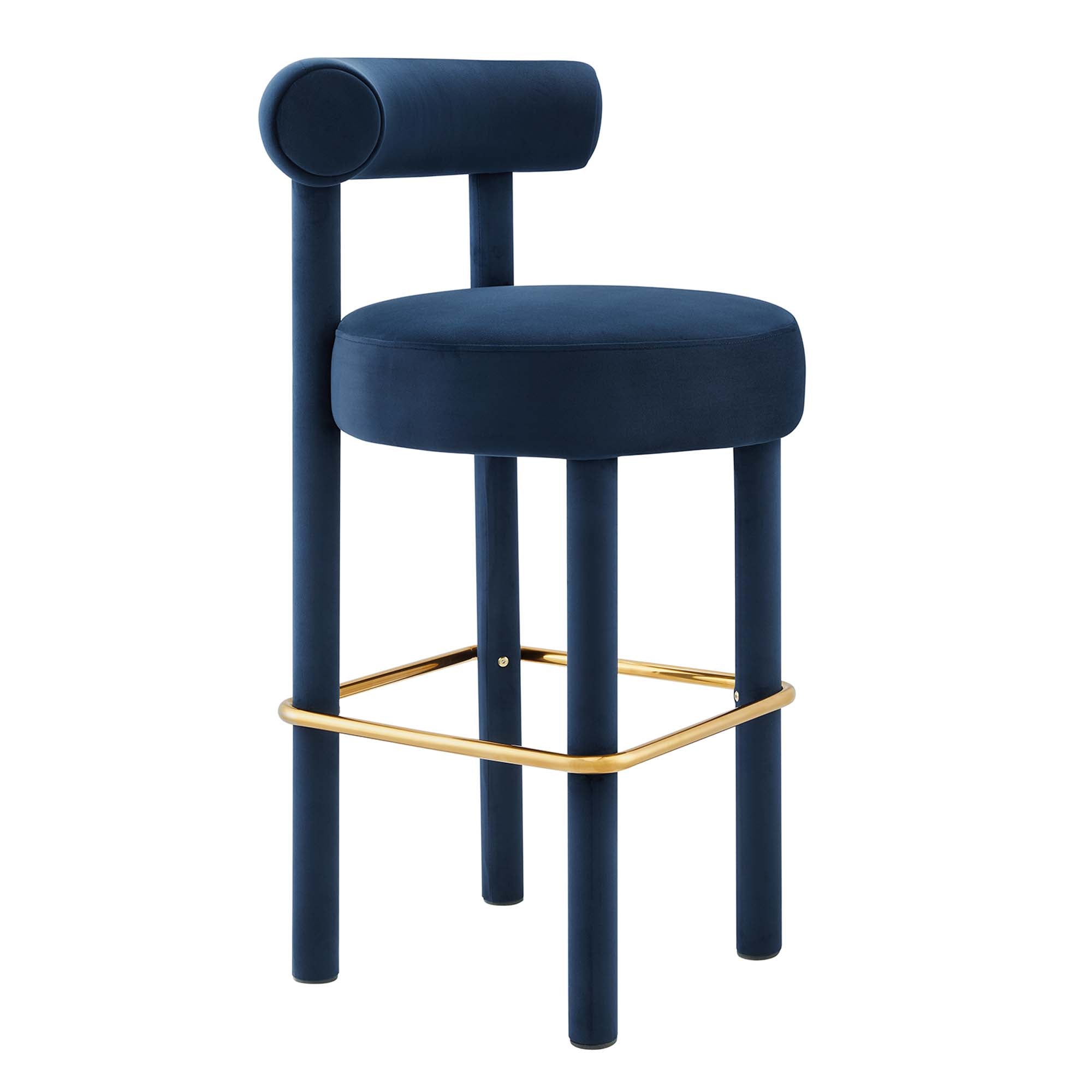 Zorn Bar Stool - Midnight Blue Gold Denmark Home