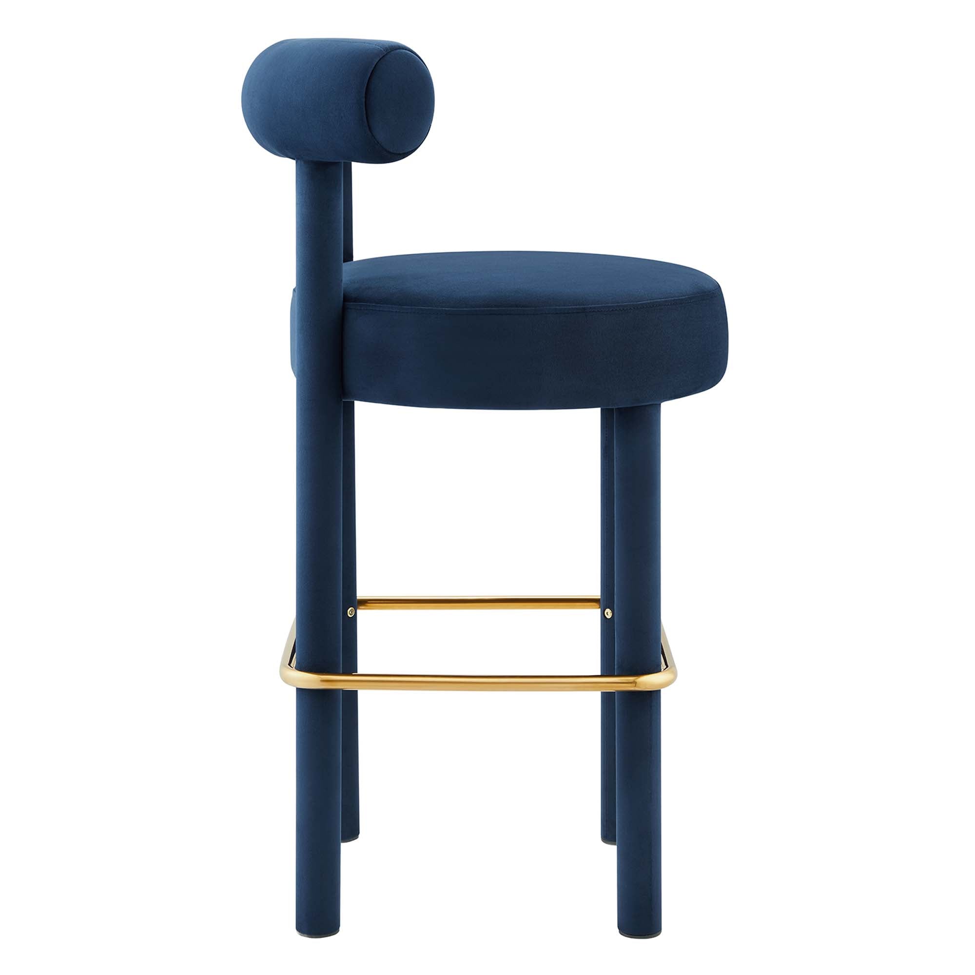 Zorn Bar Stool - Midnight Blue Gold Denmark Home