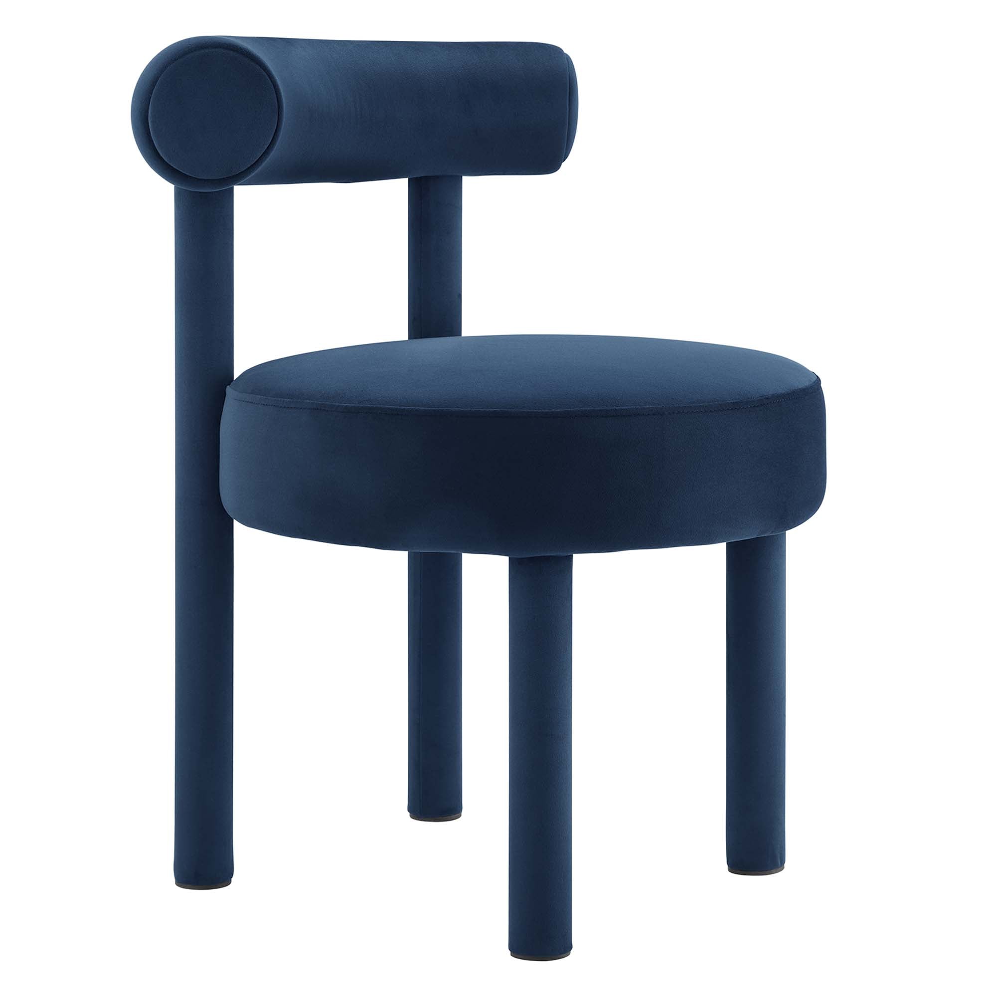 Zorn Performance Velvet Dining Chair - Midnight Blue Denmark Home