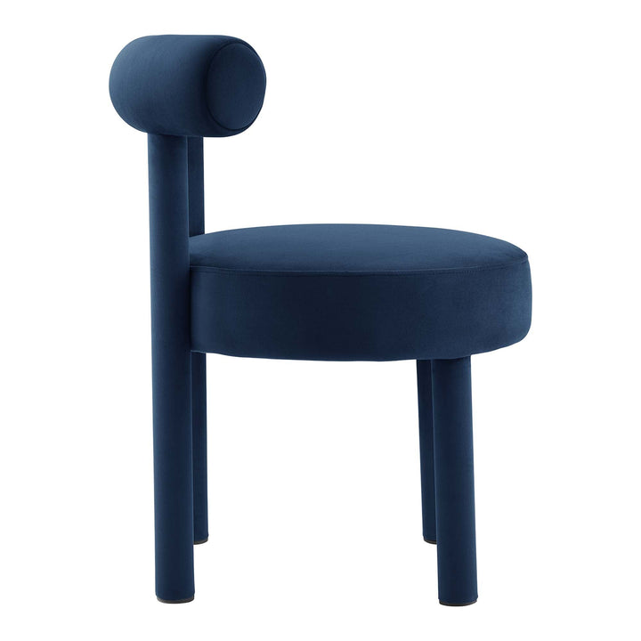 Zorn Performance Velvet Dining Chair - Midnight Blue Denmark Home