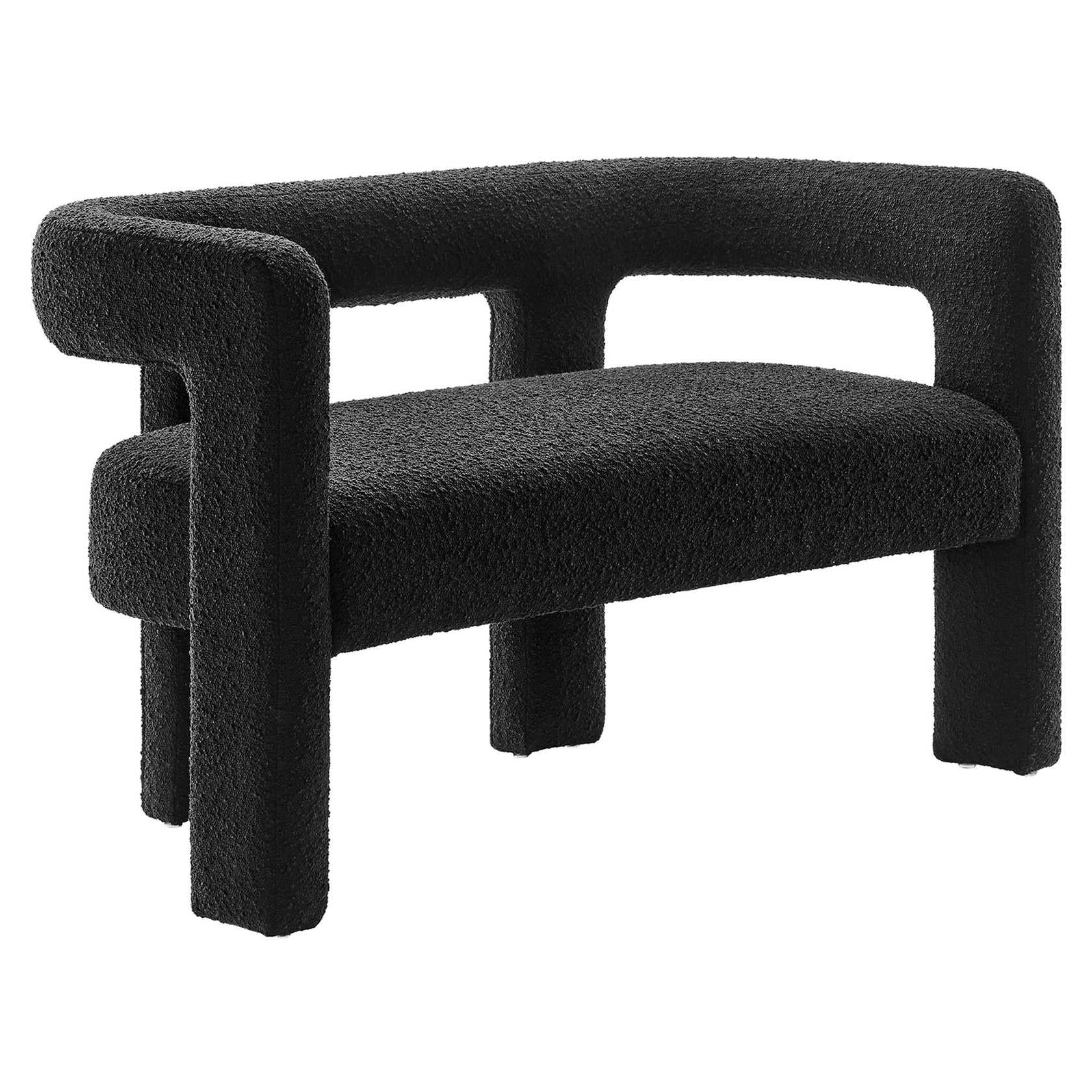 Novara Boucle Loveseat - Black