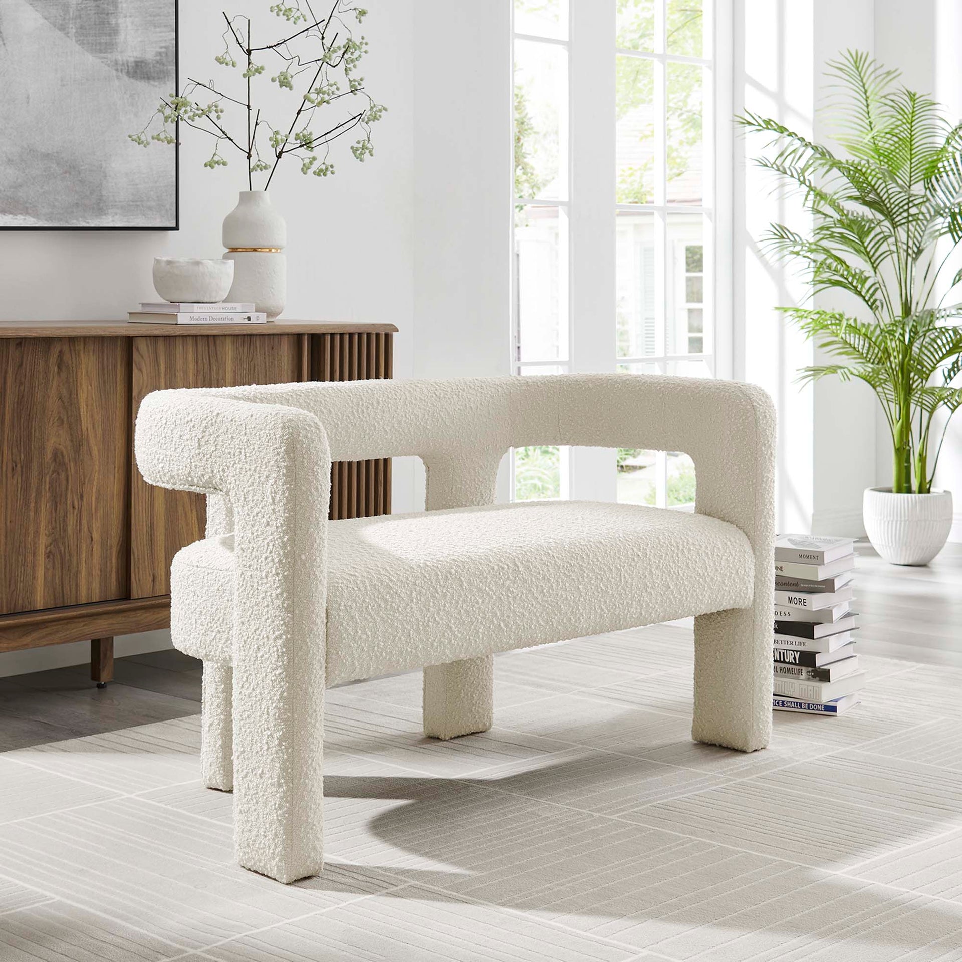 Novara Boucle Loveseat - Ivory