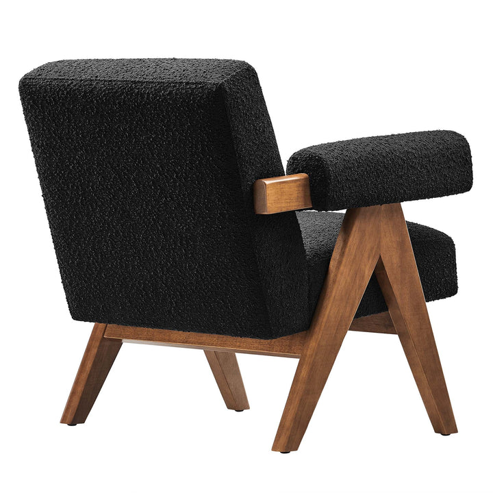 Solvik Boucle Accent Armchair-Black Denmark Home