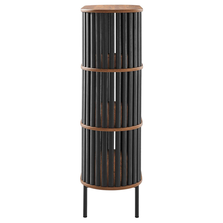 Kavren 3 Tier Display Bookcase - Walnut Black Denmark Home