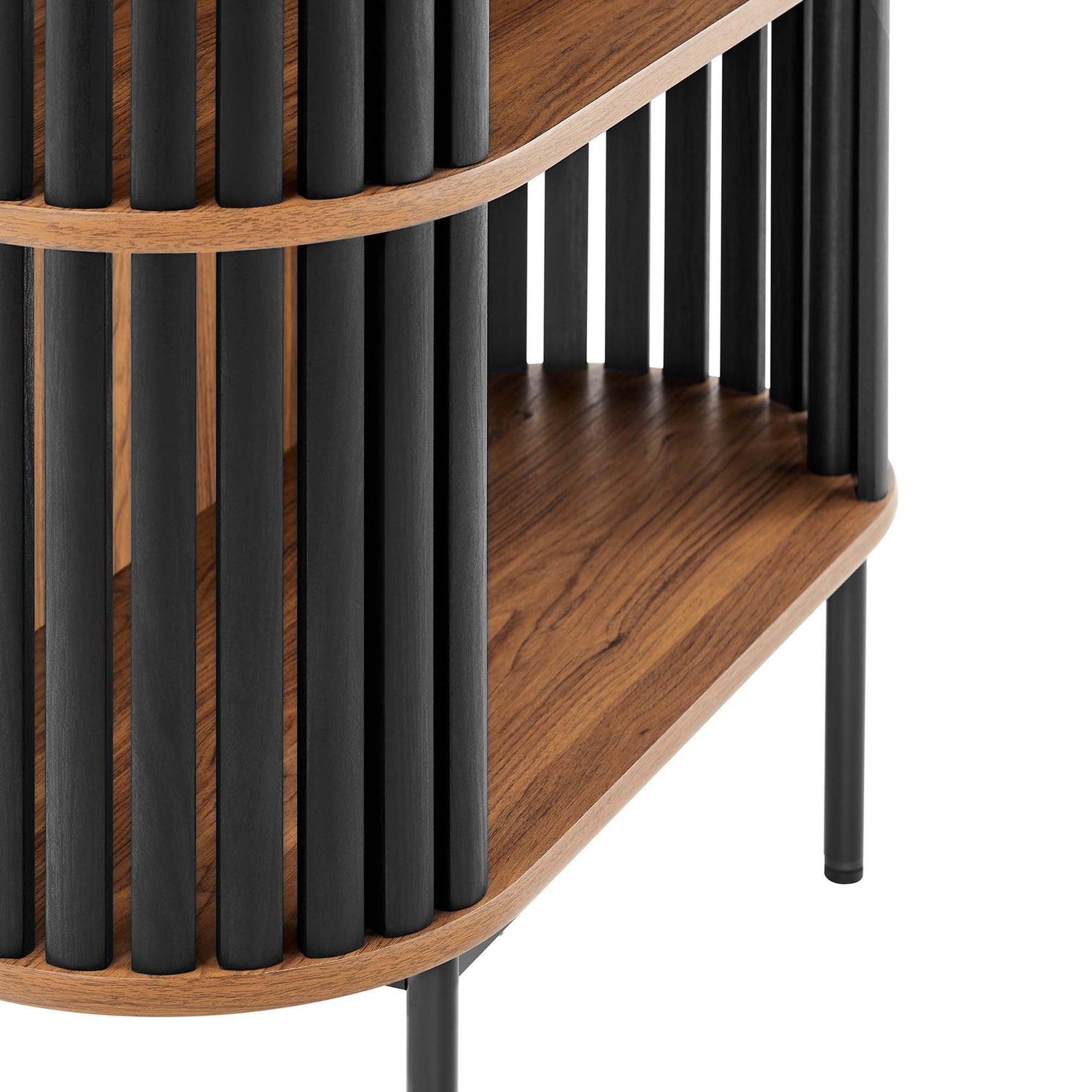 Kavren 3 Tier Display Bookcase - Walnut Black Denmark Home