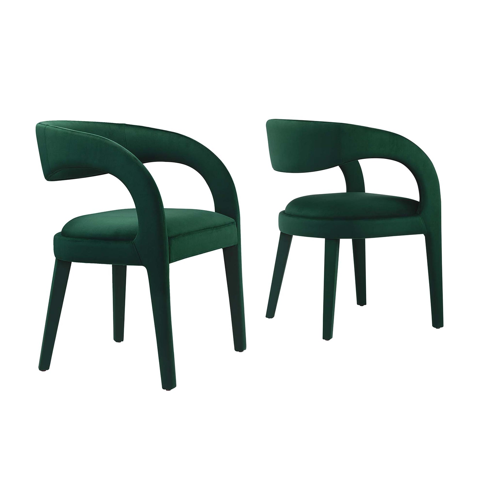 Flat Performance Velvet Dining Chairs - Green Denmark Home