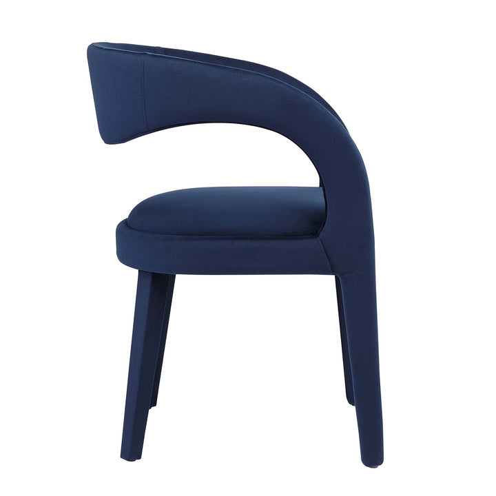 Flat Performance Velvet Dining Chairs - Midnight Blue Denmark Home