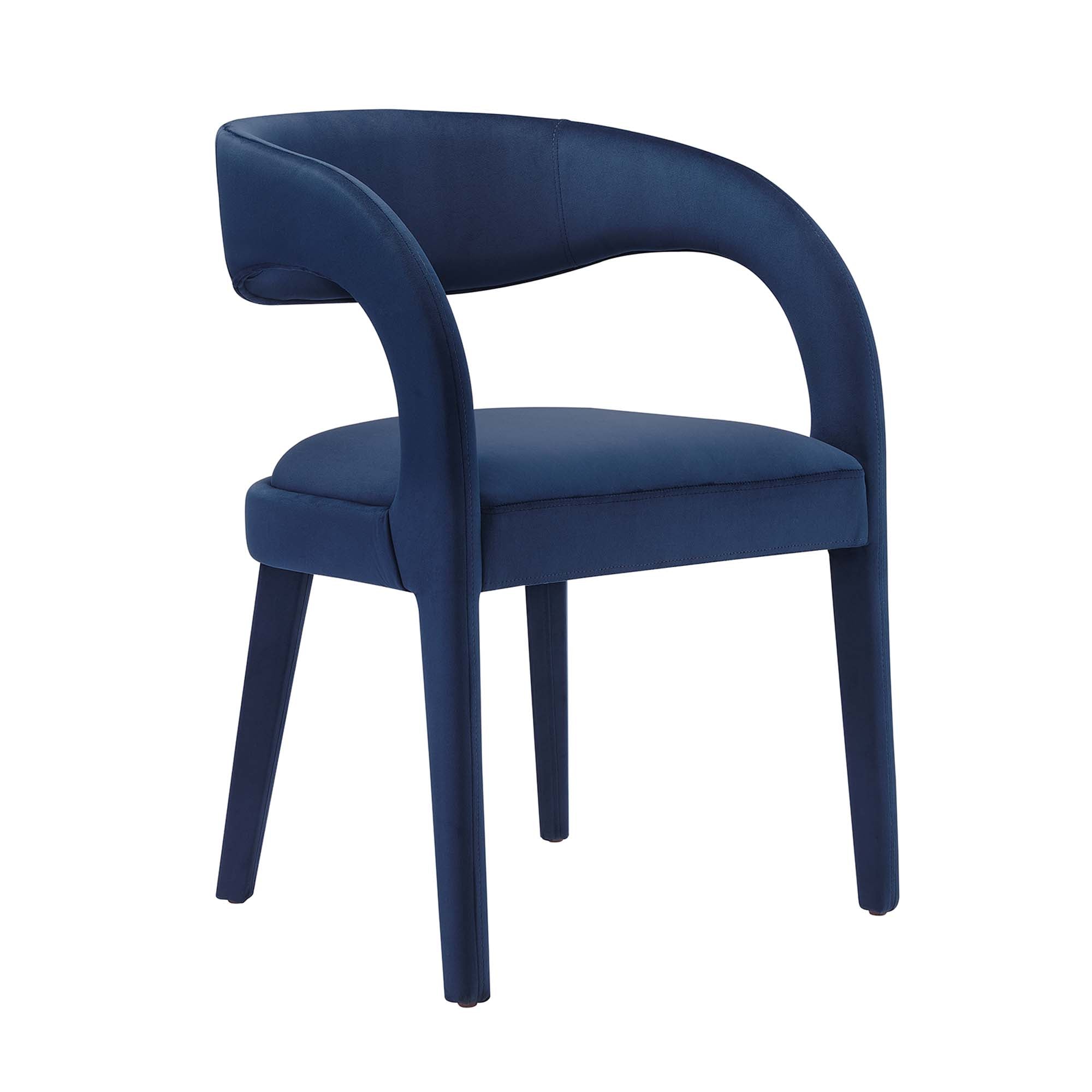 Flat Performance Velvet Dining Chairs - Midnight Blue Denmark Home
