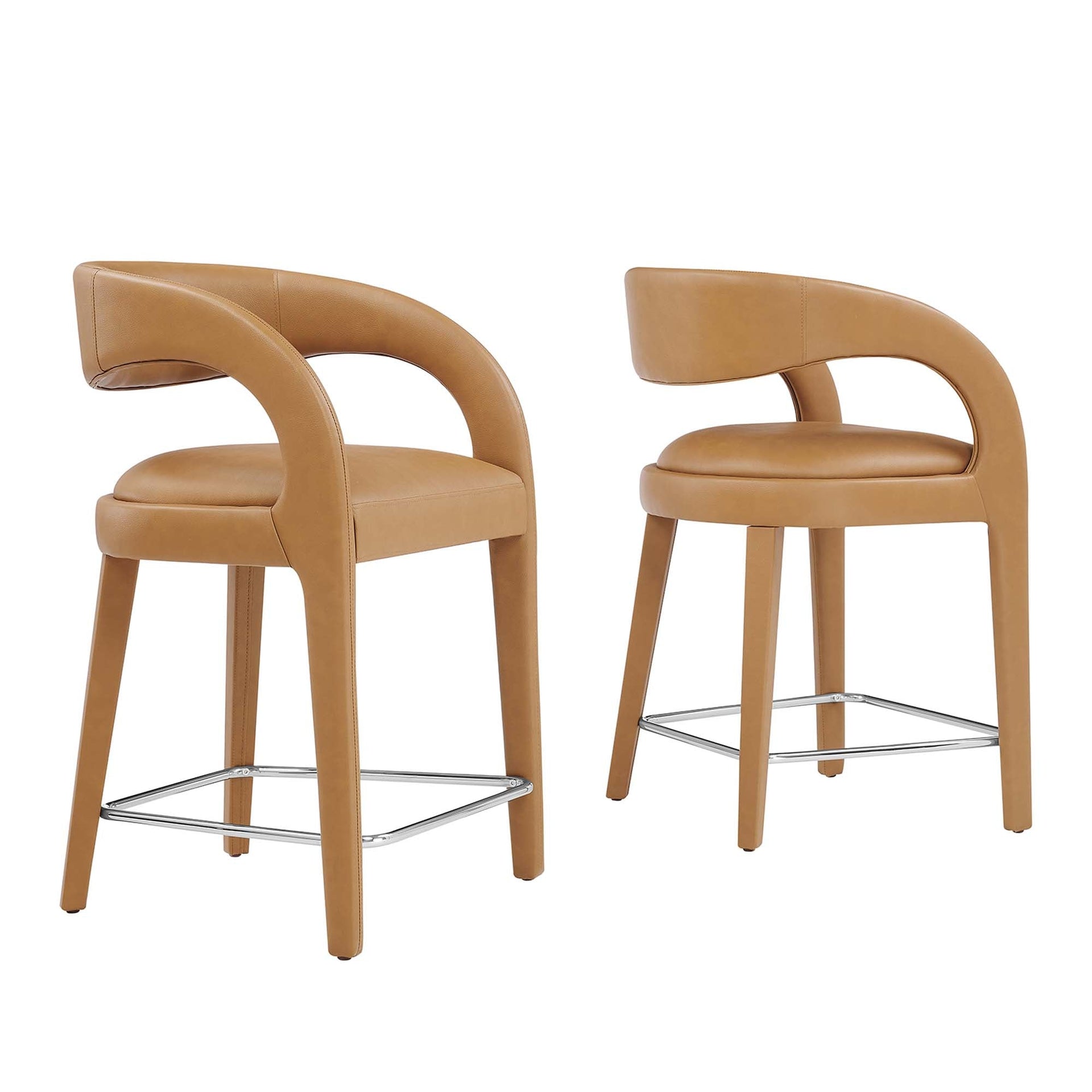 Flat Counter Stool Set - Tan Silver Denmark Home