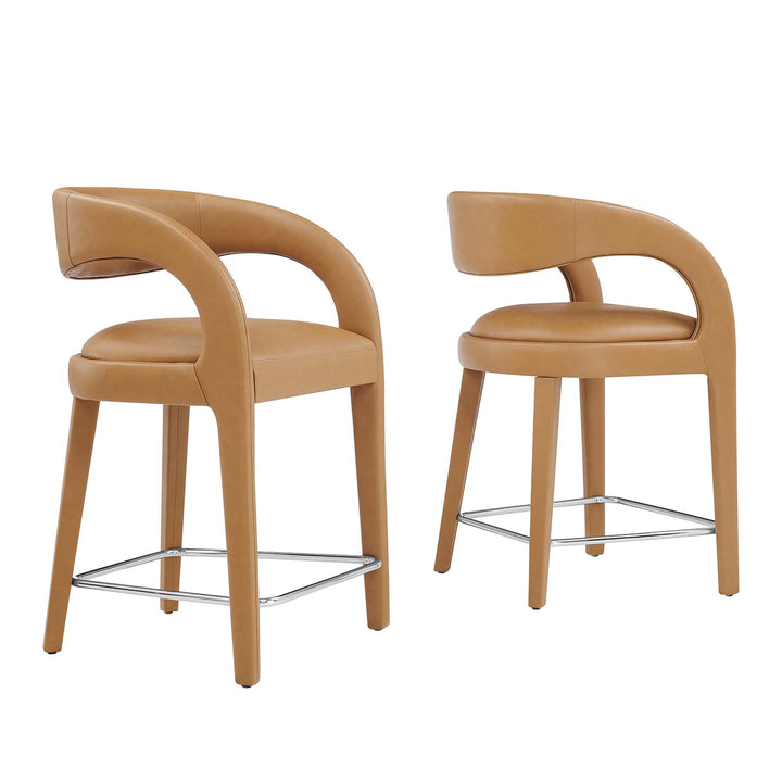 Flat Counter Stool Set - Tan Silver Denmark Home