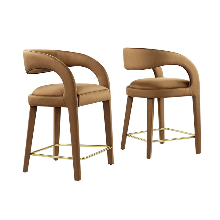 Flat Counter Stool Set - Brown Gold Denmark Home