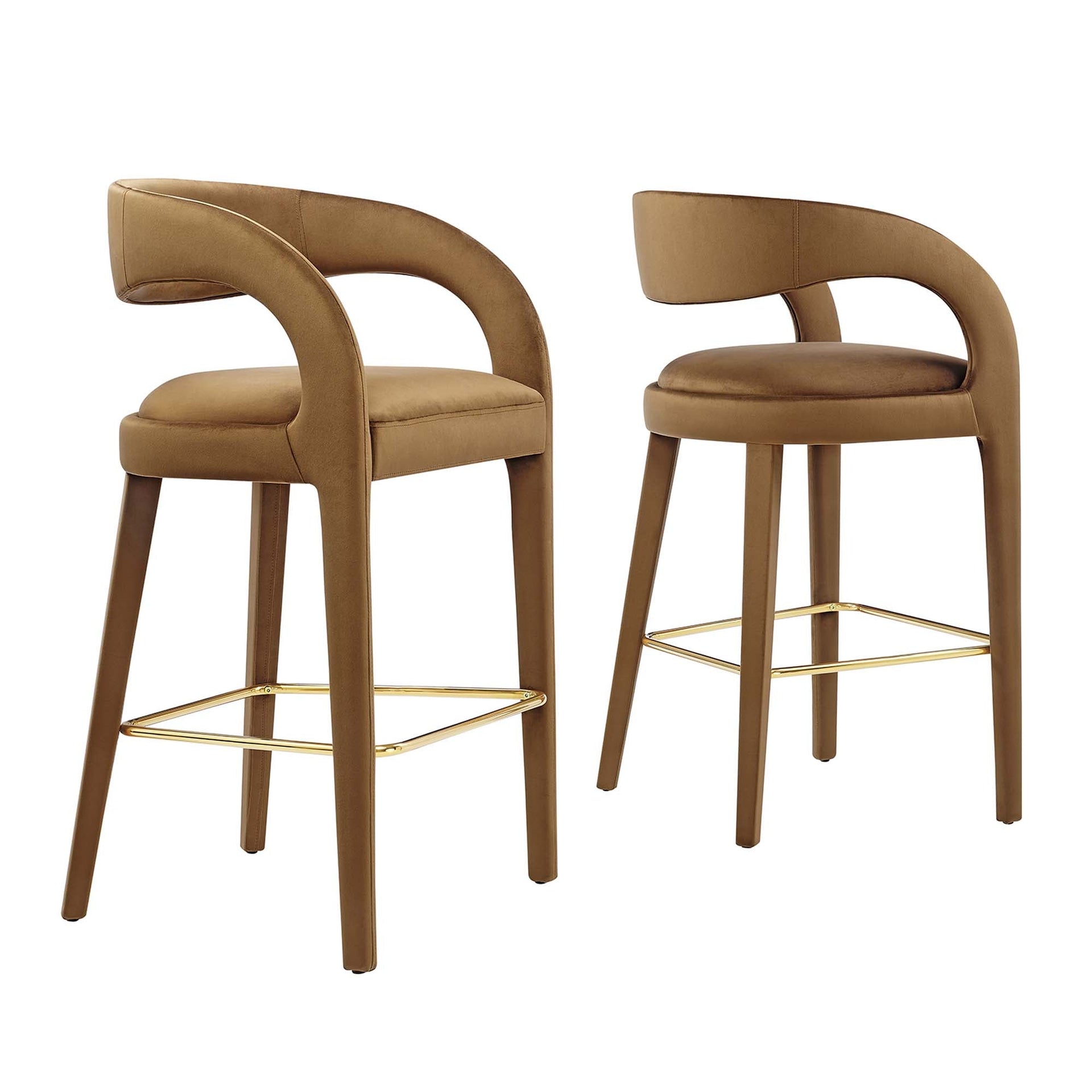 Flat Bar Stool Set - Brown Gold Denmark Home