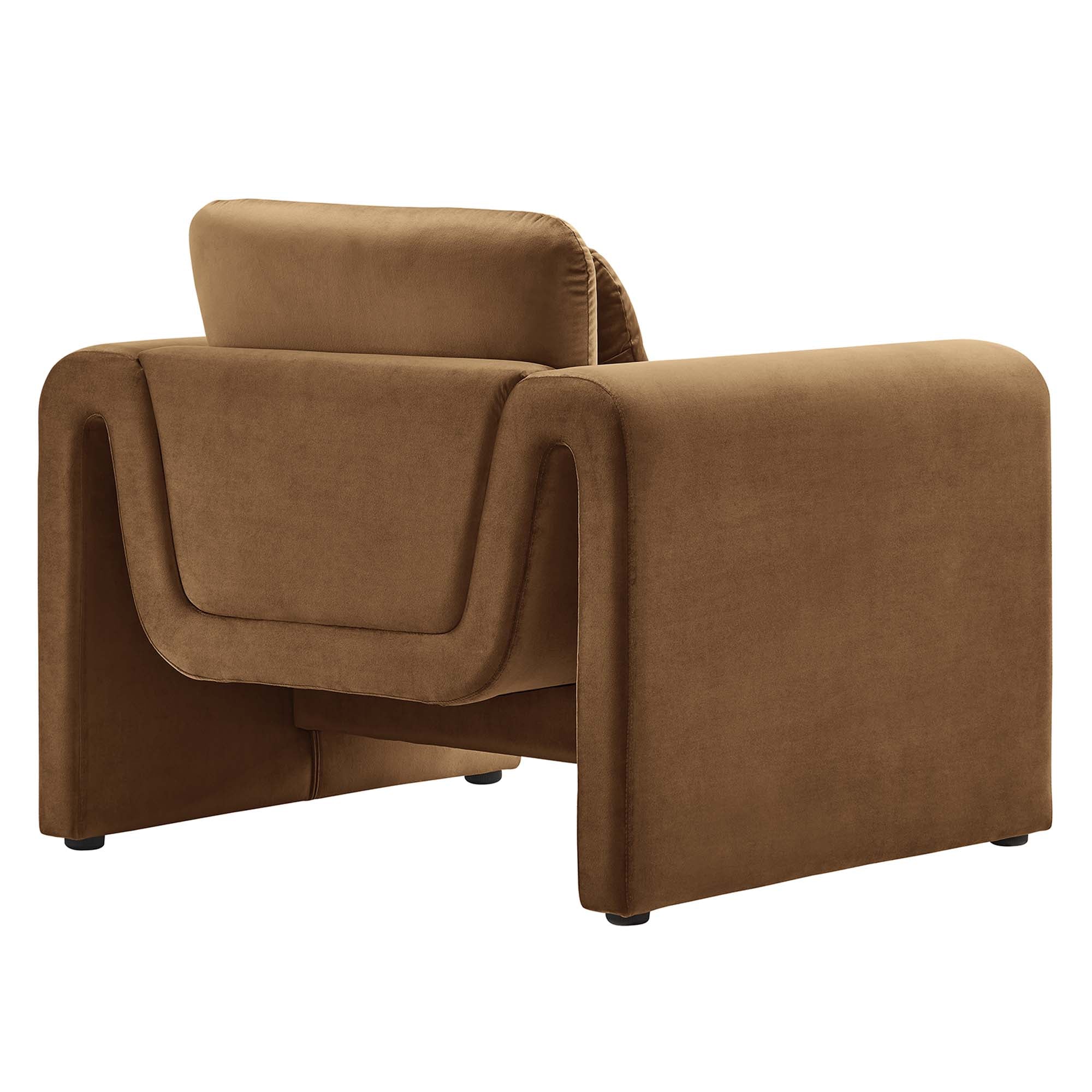 Stone Performance Velvet Accent Armchair – Brown Denmark Home