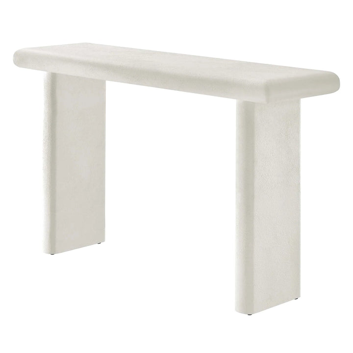 Zorn Concrete Textured Console Table - White Denmark Home