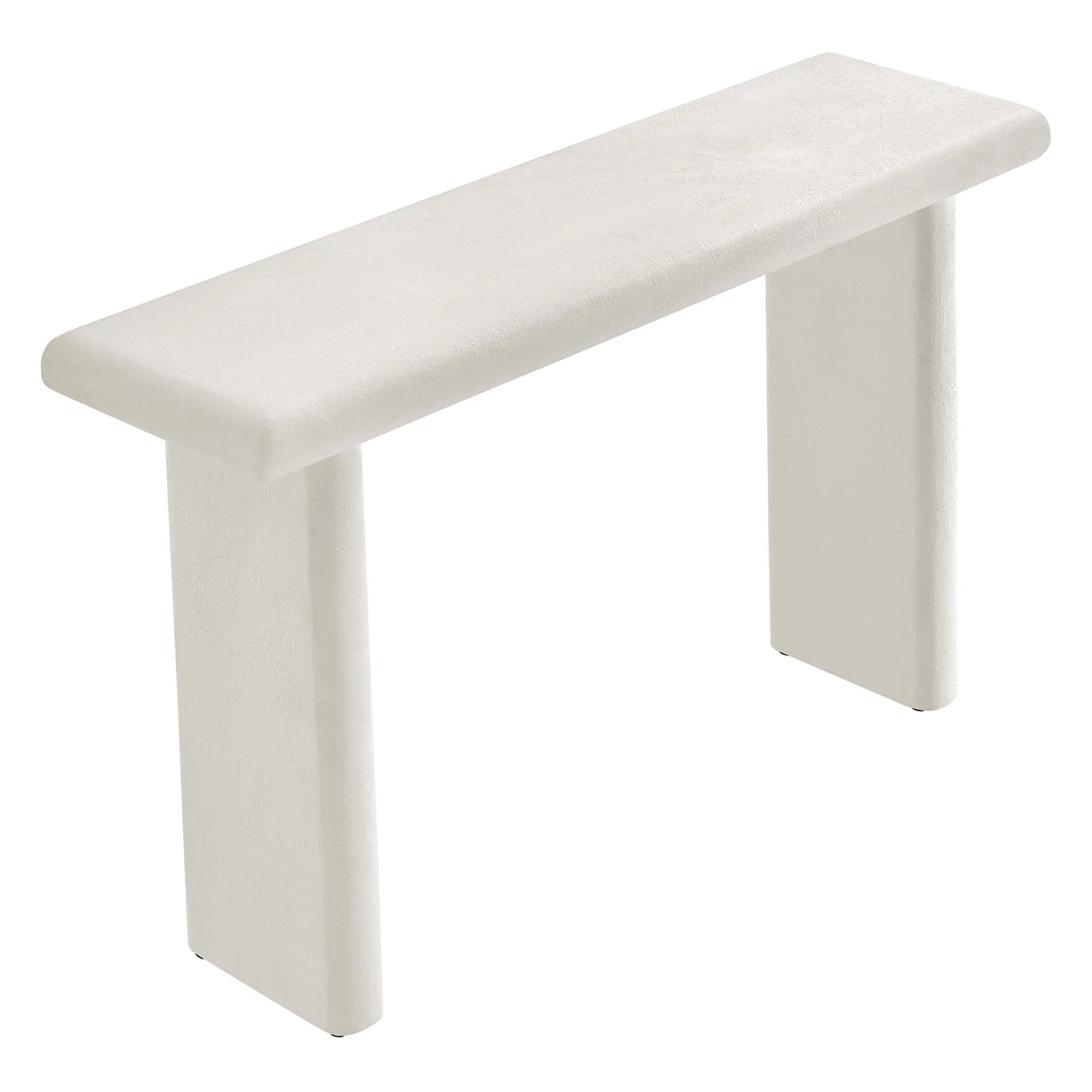 Zorn Concrete Textured Console Table - White Denmark Home
