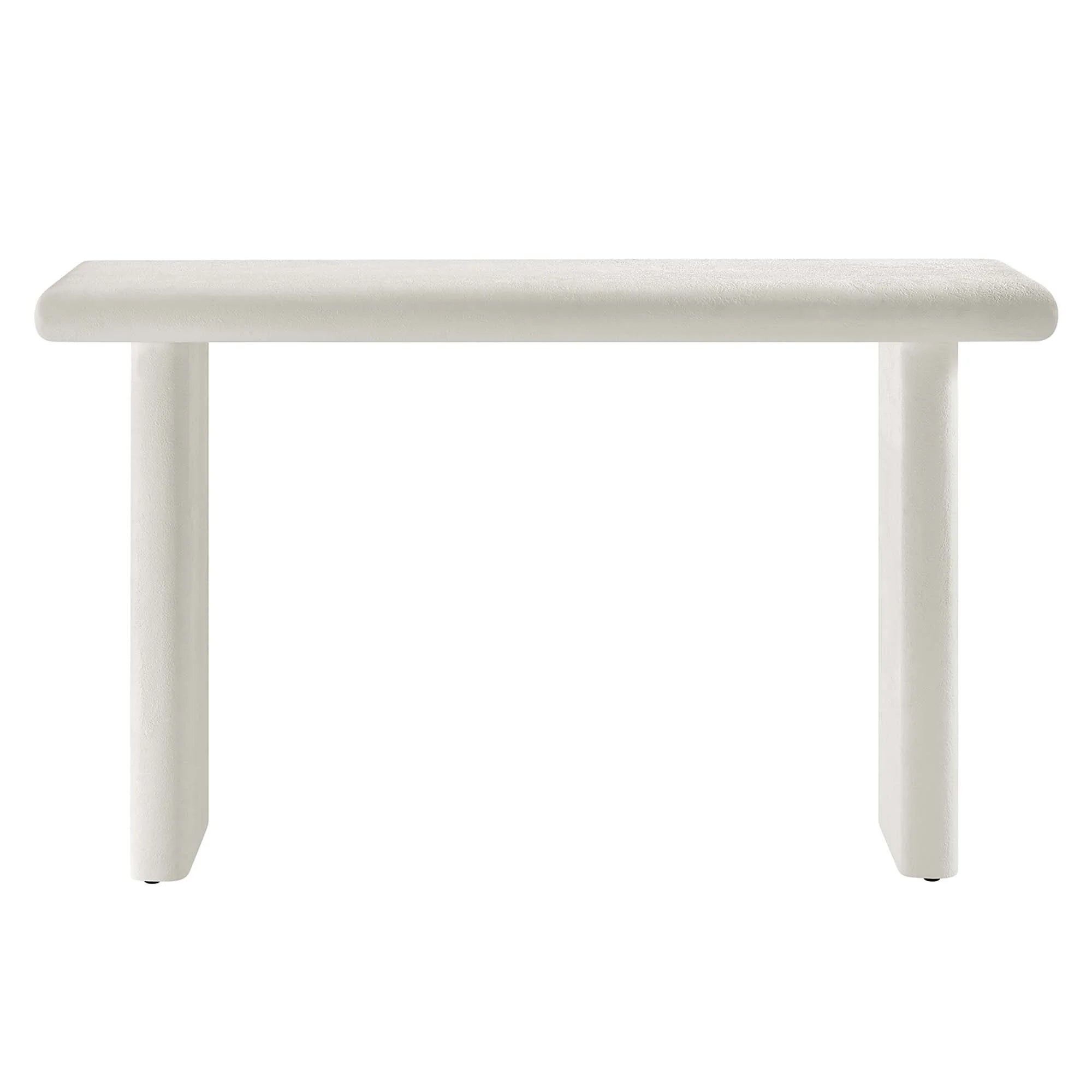 Zorn Concrete Textured Console Table - White Denmark Home