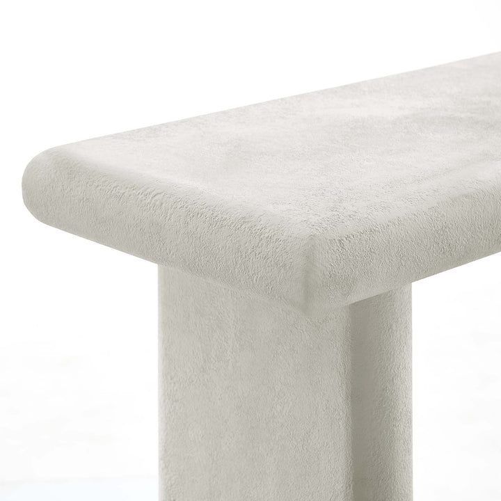 Zorn Concrete Textured Console Table - White Denmark Home