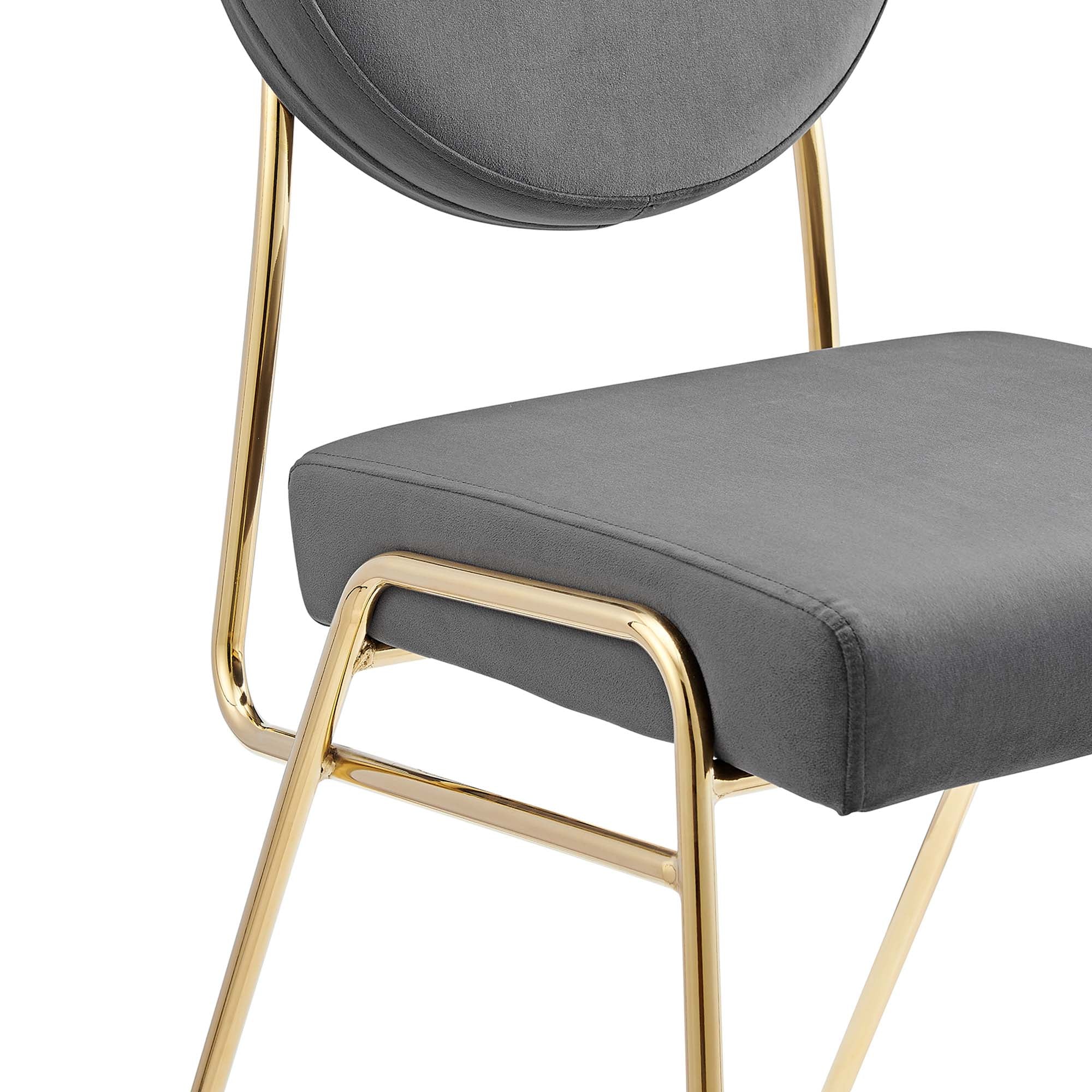 Stow Performance Velvet Dining Chairs - Gold Gray Denmark Home