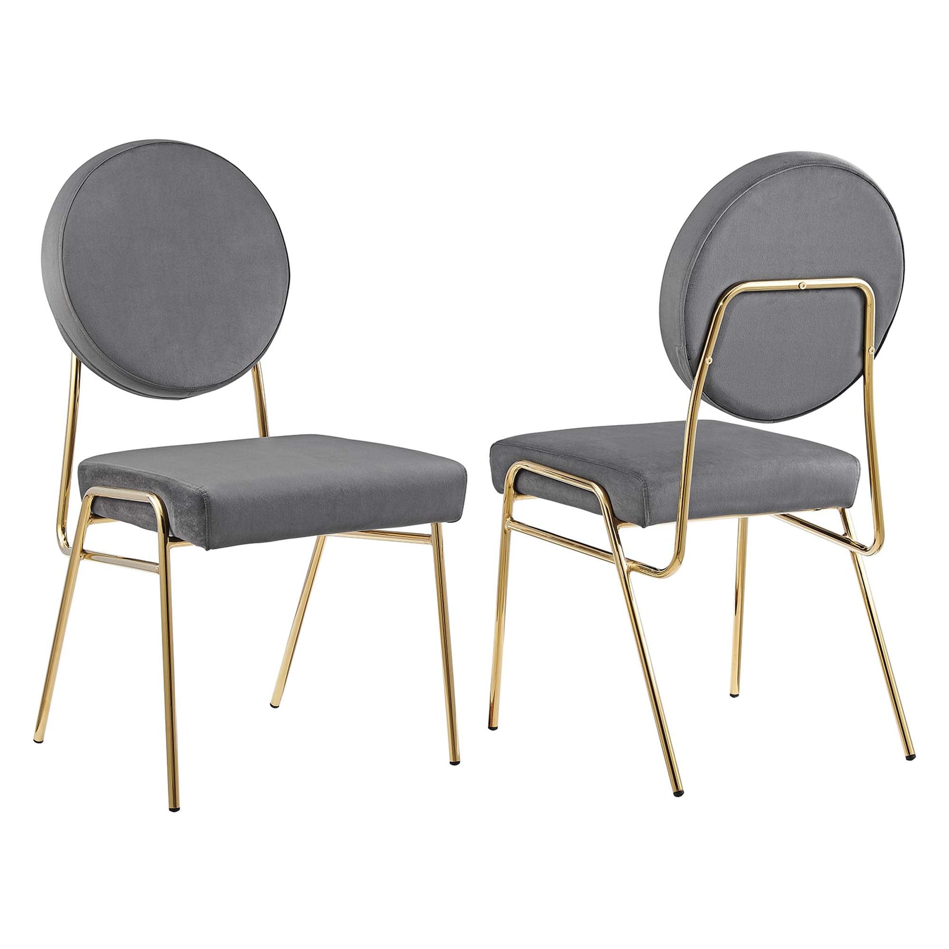 Stow Performance Velvet Dining Chairs - Gold Gray Denmark Home