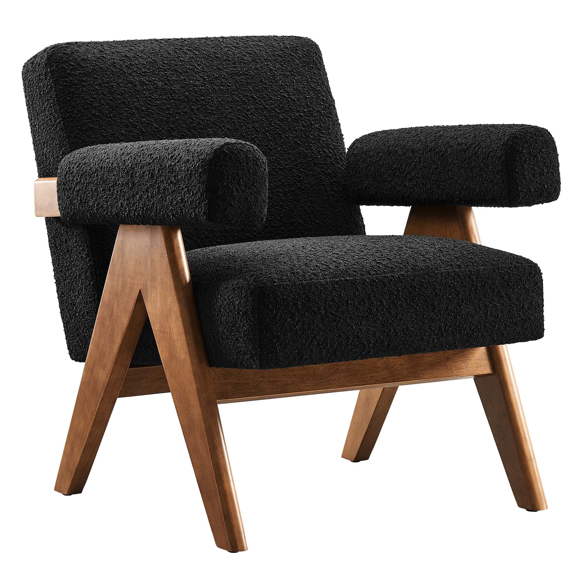 Solvik Boucle Armchair Set of 2 - Black Denmark Home