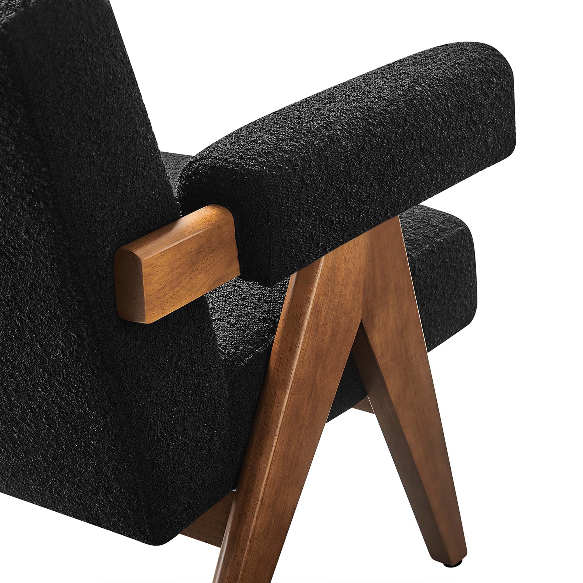 Solvik Boucle Armchair Set of 2 - Black Denmark Home