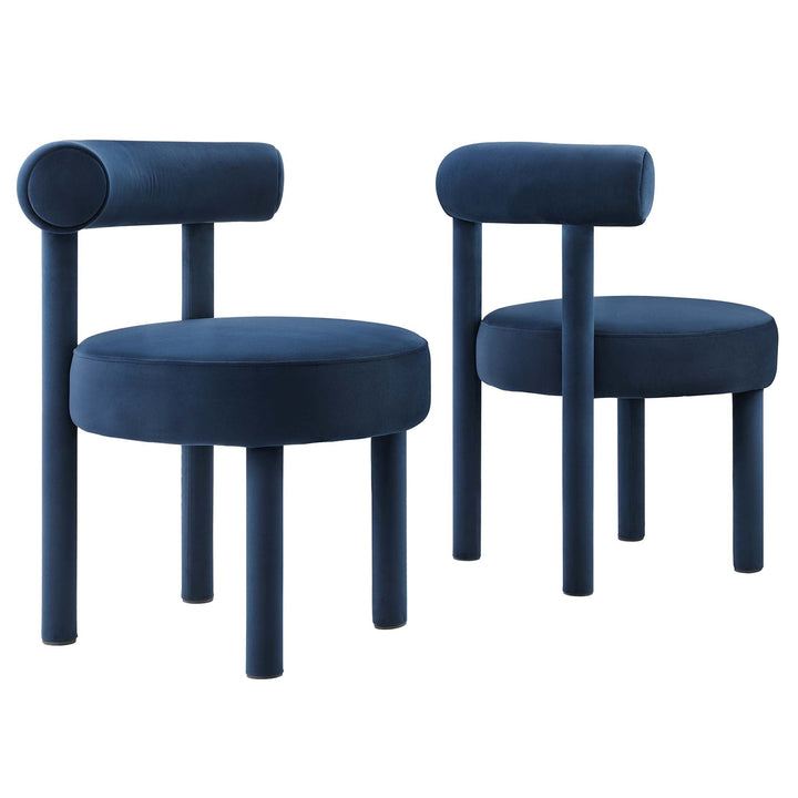 Zorn Performance Velvet Dining Chairs - Midnight Blue Denmark Home