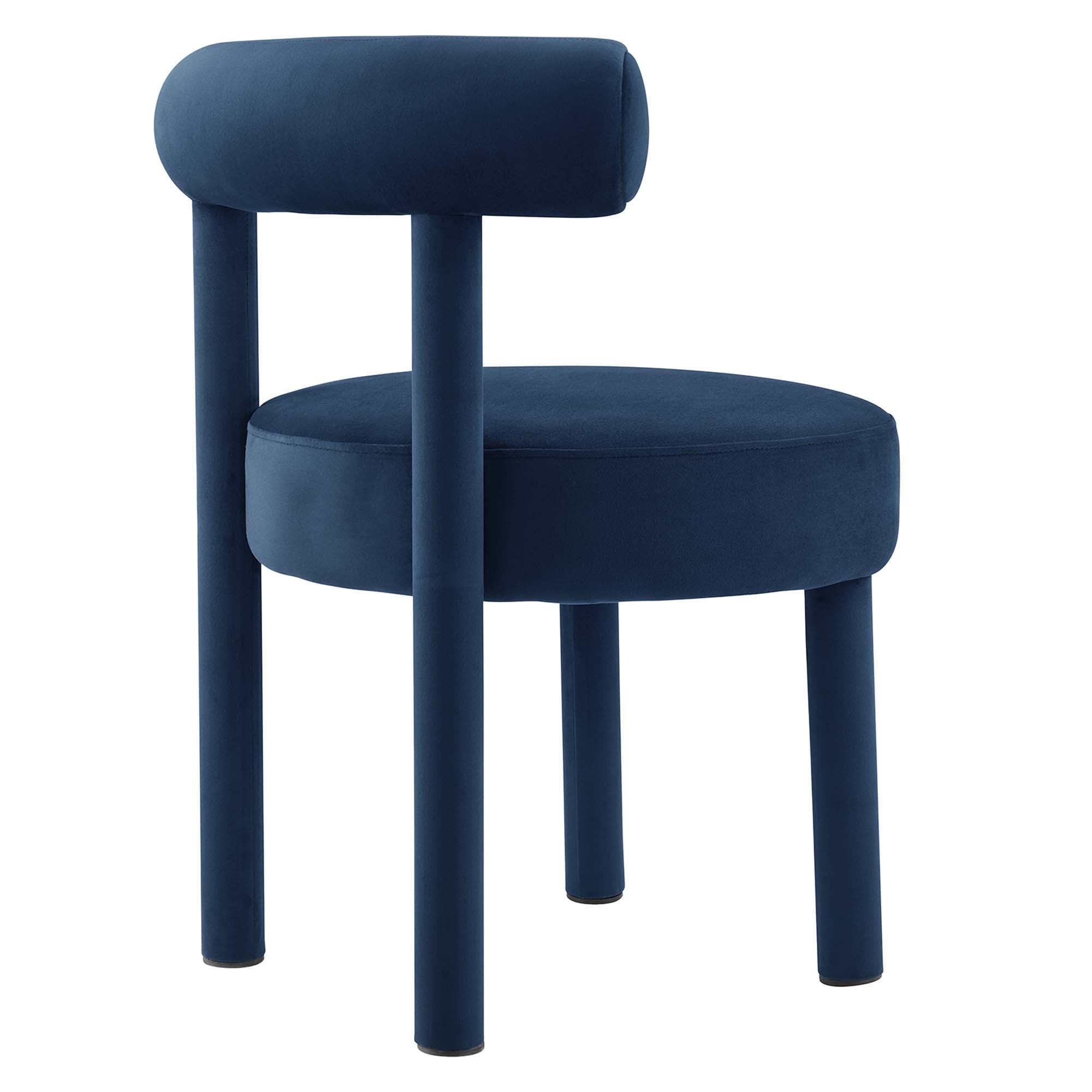 Zorn Performance Velvet Dining Chairs - Midnight Blue Denmark Home