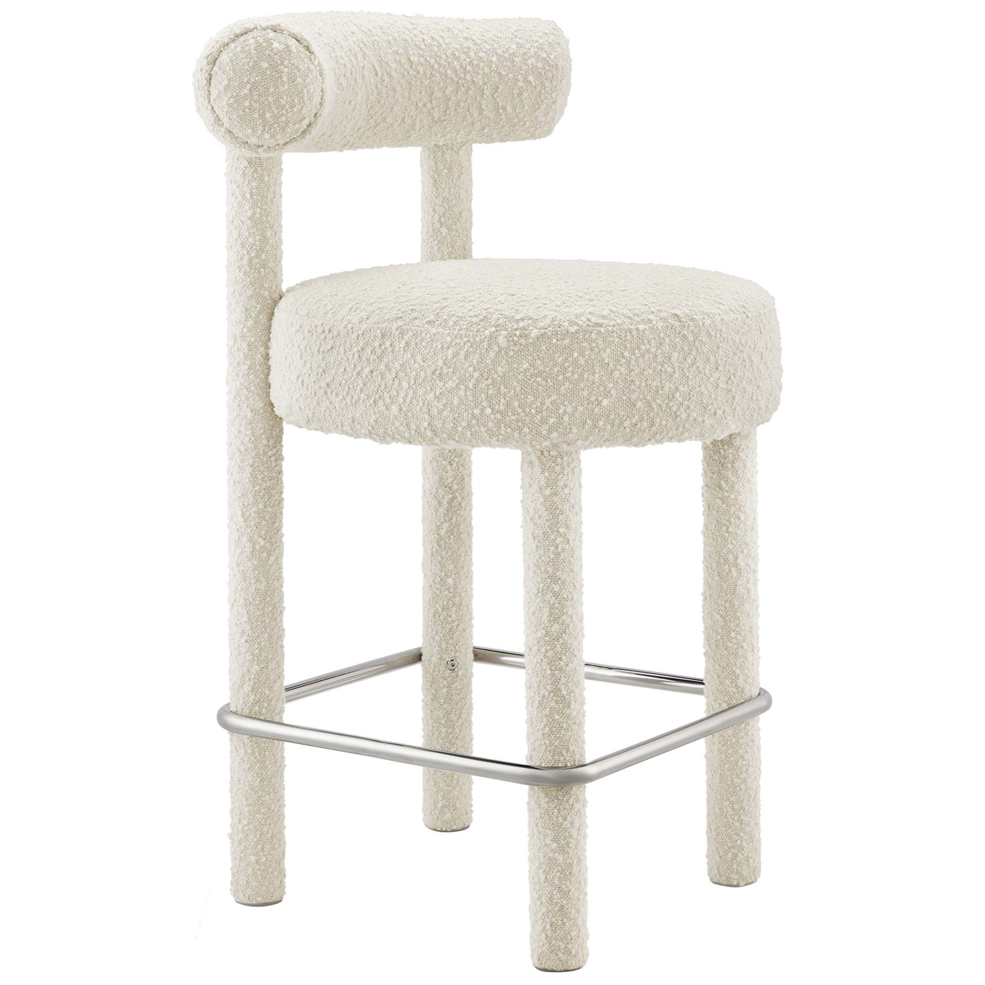 Zorn Counter Stool Set of 2 - Ivory Silver Denmark Home