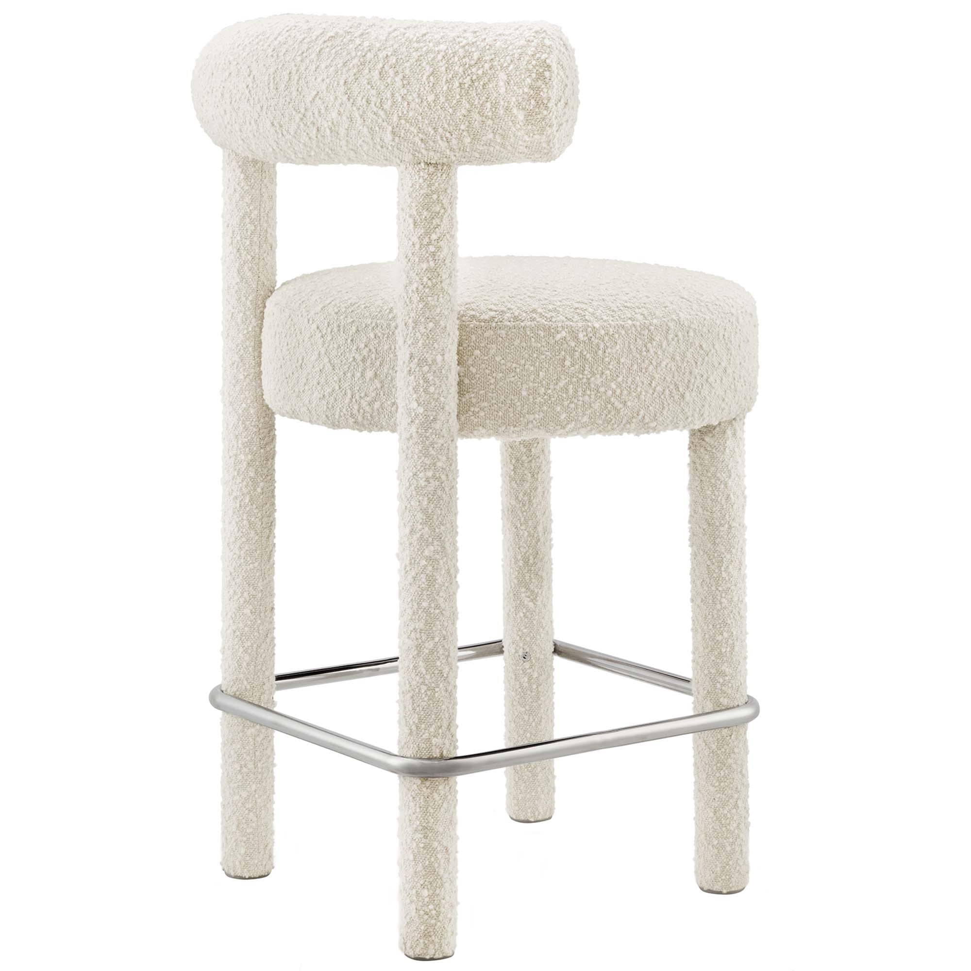 Zorn Counter Stool Set of 2 - Ivory Silver Denmark Home